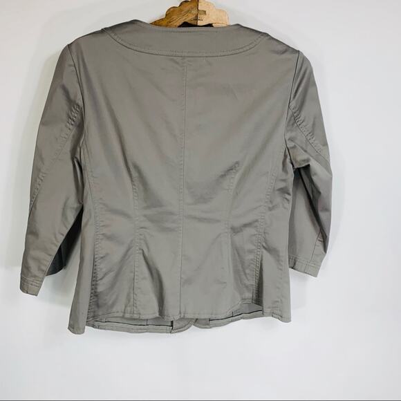 J Jill Khaki Green Jacket Blazer 8P Cotton Lady Jacket - Picture 6 of 9